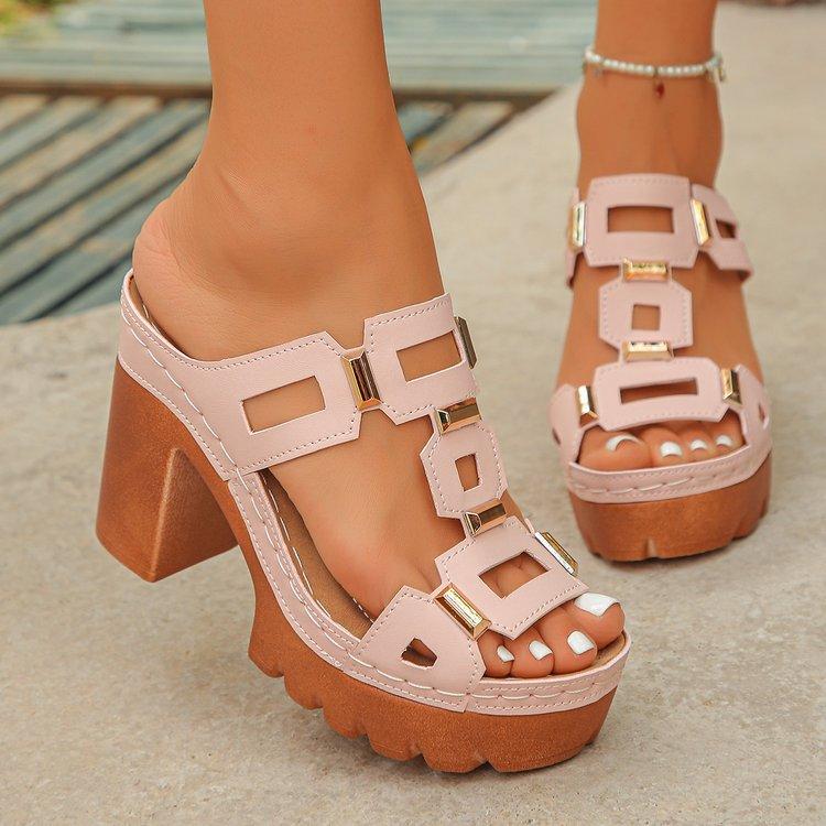 Women's Thick-toe High-heeled Sandals