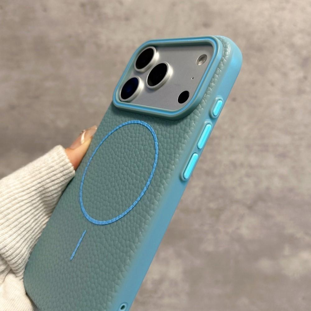 Frosted Leather Texture Magnetic For Magsafe Case For iPhone 17 Air 17E 16 16E 15 14 Plus 13 12 11 Pro Max Luxury TPU Cover