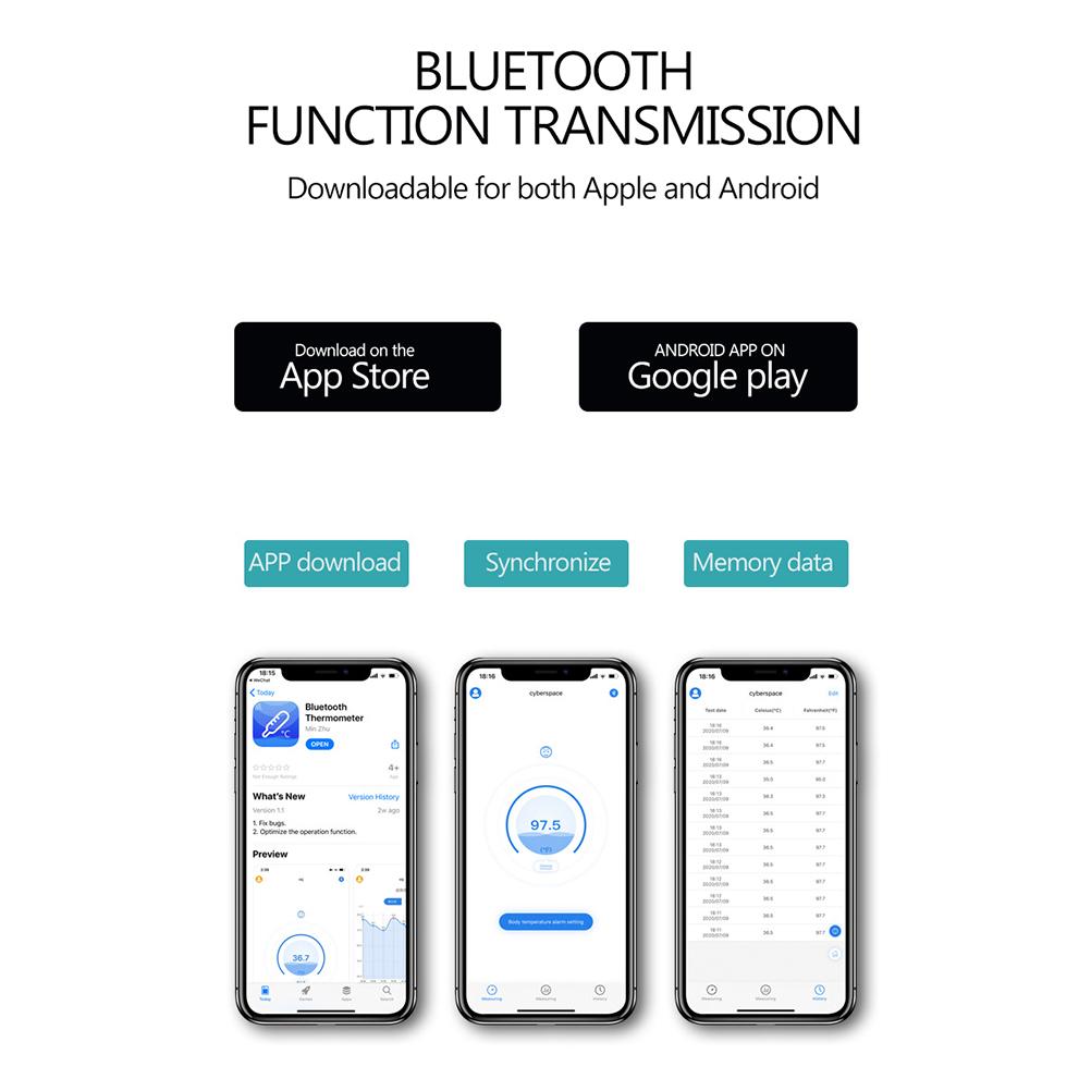 Smart Doorbell Thermometer Wall Mounted Bluetooth Transmission Infrared Thermometer Contactless Automatic Induction Thermometer
