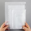 Convenient Clear PVC A5 A6 A7 Binder Pockets Clear Zipper Folders For 6-Ring Notebook Binder Files Reports Binder