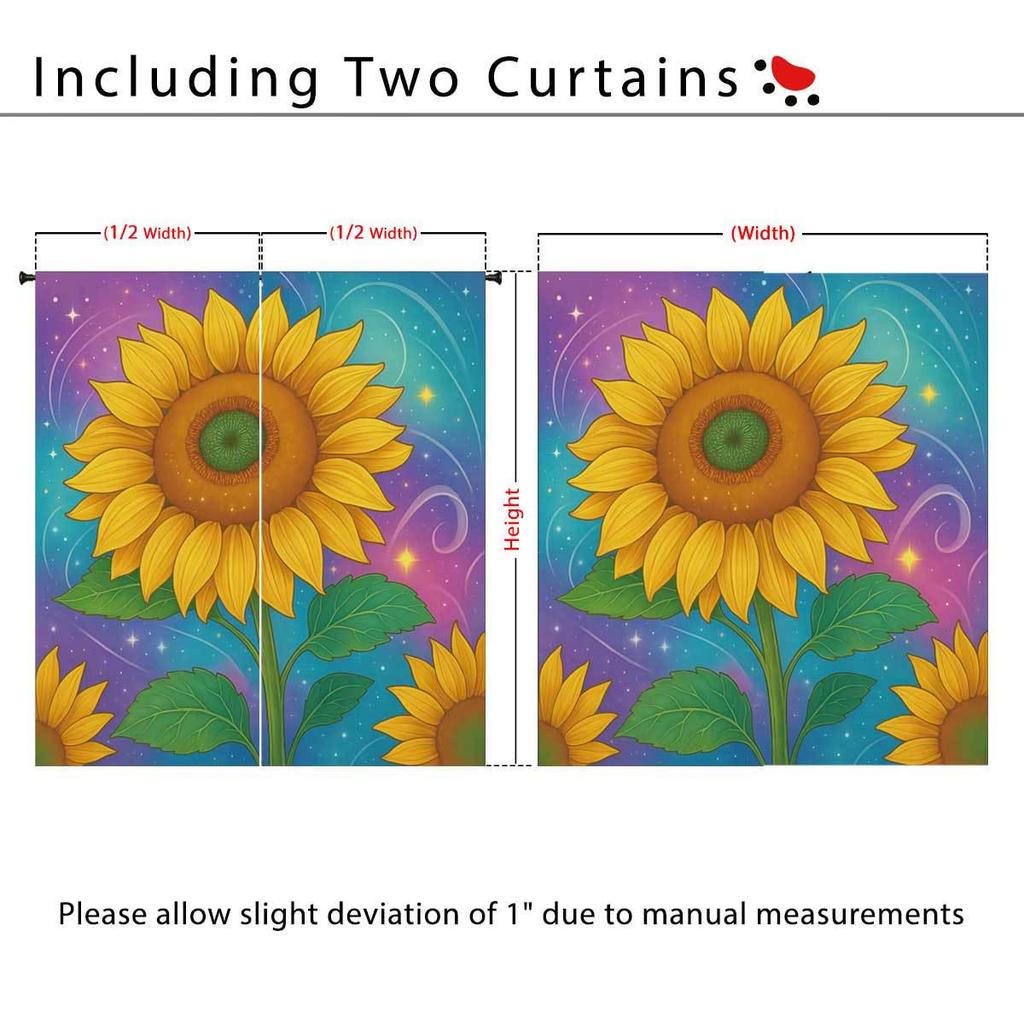 Individuelle Sonnenblumen Verdunkelungsvorhänge - Hochpräziser Digitaldruck, Verdicktes Polyester, Sonnenschutz