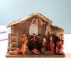 Nativity Scene Figures Religious Festive Miniature Figurine Set Jesus Manger And House Figure Ornaments For Windowsill Home
