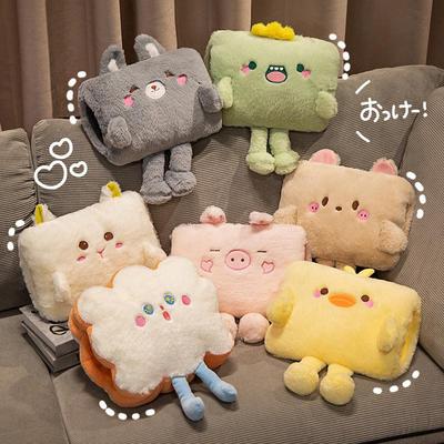 Cartoon Plush Toy Hand Warmer: Cute Hot Water Bottle Cover & Nap Pillow Cushion