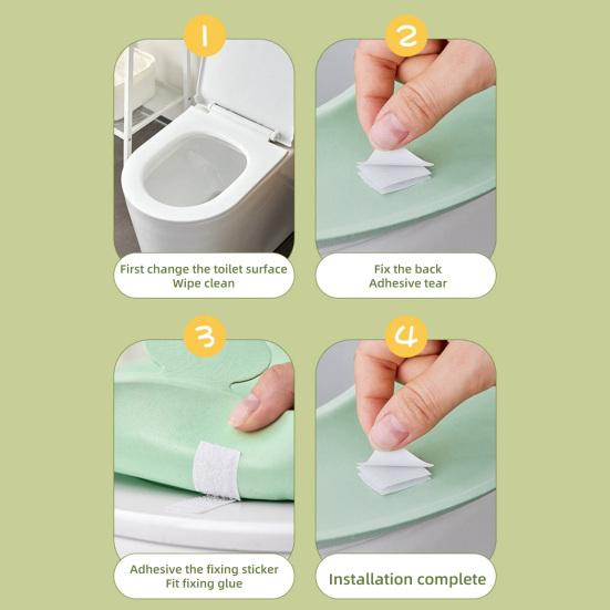 Coussin de Siège de Toilette Surface Douce au Toucher EVA Imperméable Tapis de Toilette Portable Lavable Conception avec Poignée Coussin de Siège de Toilette Hygiénique