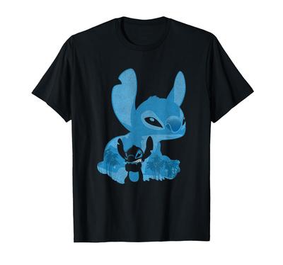 Disney Lilo Stitch Veľká Silueta Šialený Stitch Veľký Portrét & Tričko