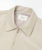 Aott Crop Vegan Leather Jacket Cream