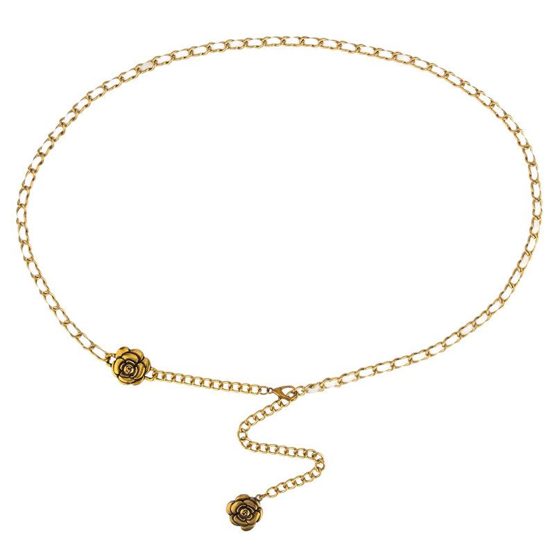 New Product Xiaoxiang Style Metal Waist Chain Women's Elegant High-end Versatile Dress Accessories Rose Body Chain Women
