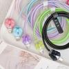 Wavy Bowknot Charger Protector for IPhone 17 16 15 18W 20W TPU Transparent Soft Protective Cable Cover Winder Kit RXQ12