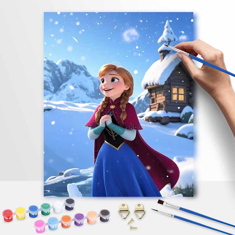 Disney Frozen Anna Oil Painting Art Set Handmade Diy Gift Home Decoration
