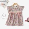 ZANZEA Women Lace Patchwork Casual O-neck Sleeveless Floral Tank Tops