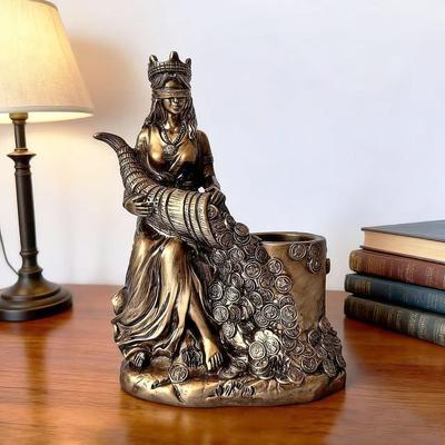 Estatua de la Diosa de la Riqueza Acento Lakshmi y Escultura de Deidad de la Fortuna para Bendición de Hogar/Oficina Abundancia Prosperidad Decoración Regalo