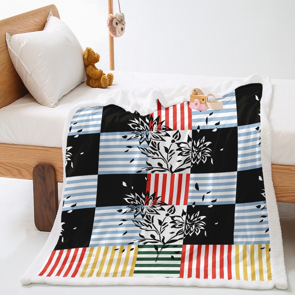 Ethnic Pattern Blanket 2D Digital Printing Thickened Blanket Lamb Fleece Crystal Fleece Blanket