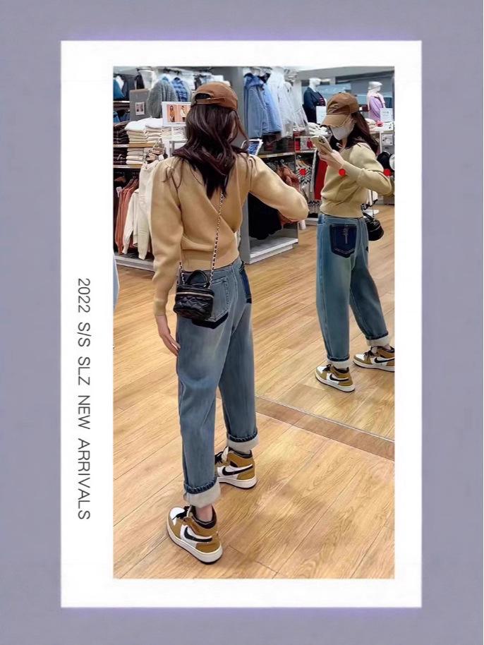 Rhyme Eighteen Spring/Autumn Maternity Jeans: Fashionable Harem Pants with Elastic and Abdominal Support