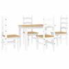 VidaXL Ensemble à manger Panama 5 pcs blanc bois de pin massif, ensemble de table à manger, table et chaises de cuisine, 3345199