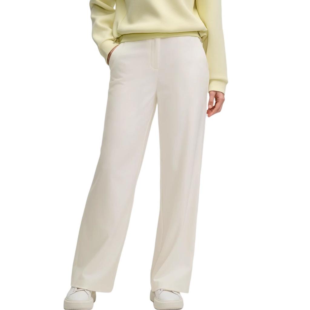 FILA Loose Comfortable Knitted Wide Leg Casual Pants Women bottoms Cloud-Mushroom-White F11W514803FWT