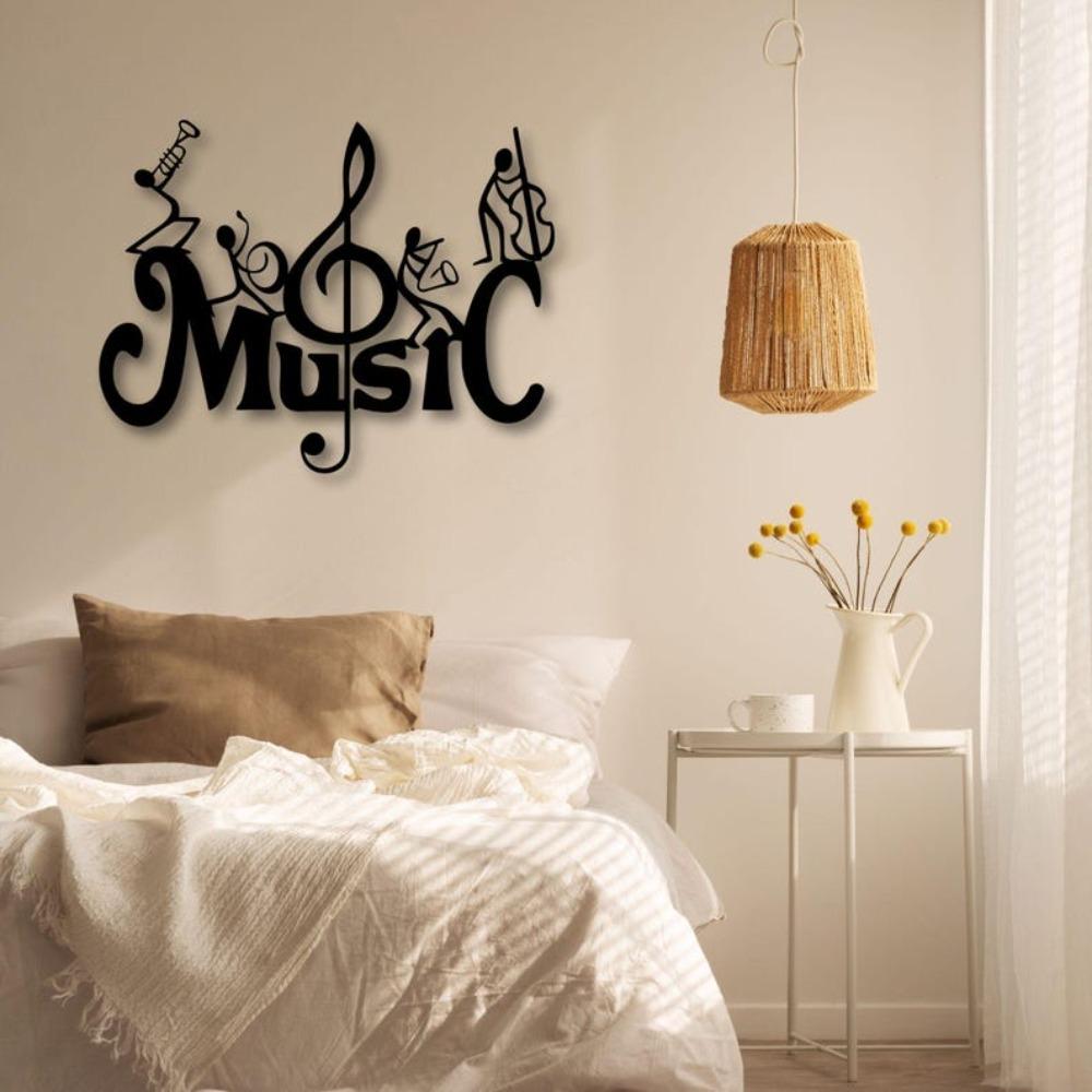 Große Metall-Wandkunst Jazzband Musiker-Silhouette Moderne Musikzimmer-Dekoration Schild Geschenk für Musikliebhaber