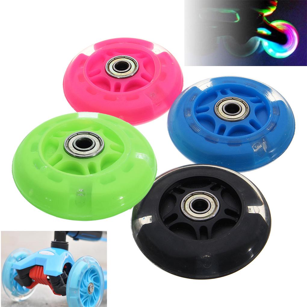 PU Children Scooter Wheel Portable Universal 80mm Repairing Rollerskate Inline Skate Colorful Wheels Part Accessories