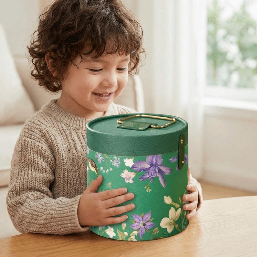 Hot Stamping Process Rice Dumpling Gift Box Traditional Handheld Round Bucket  Wedding