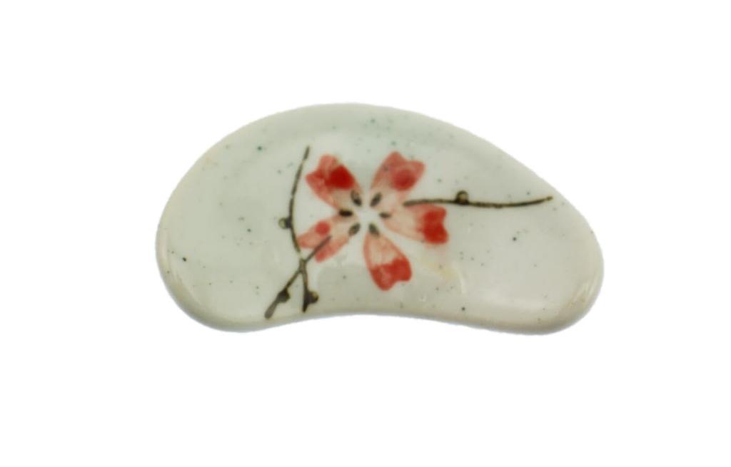 speed mao Cherry Blossom Simple Round Ceramic Chopstick Set of White Rests, 6,