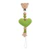 Cartoon Polar Bear Pacifier Clip – Handmade Wool & Silicone Teether Chain for Babies, Cute Anti-Loss Nipple Holder