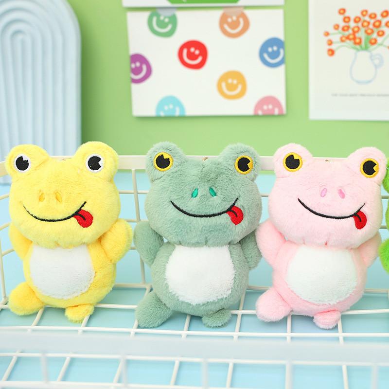 Entzückender Cartoon-Frosch Plüschtaschenanhänger Weicher Frosch Schlüsselanhänger Perfekt für Kinder