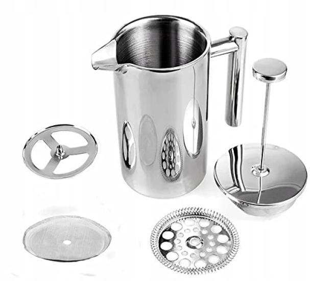 Wilmax Double Wall French Stainless 350ml Press, Steel,