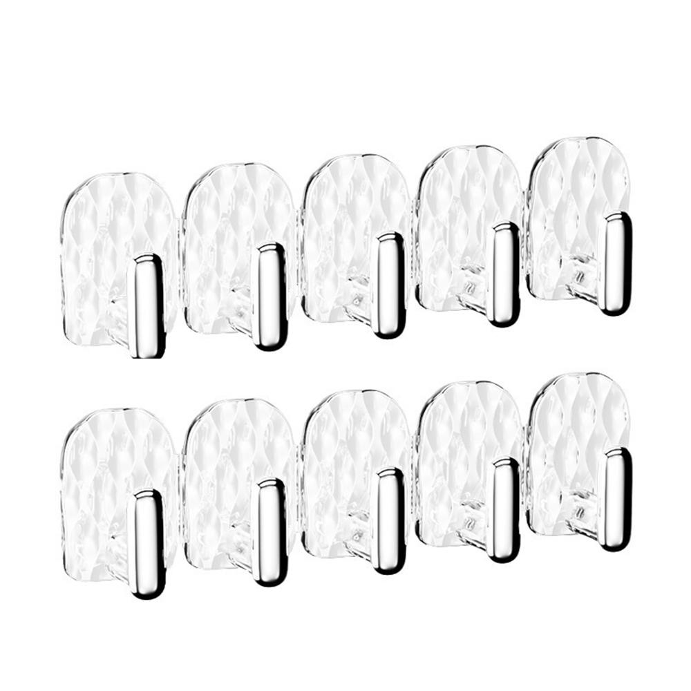 2-Row Jewelry Organizer Hanging Rack Hook Multi Row Hook Necklace Storage Display Rack Self Adhesive Wall Hook total 10pcs Hooks