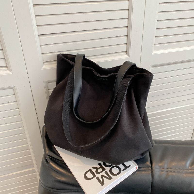 

Casual large capacity women s tote bag Summer fashi Shoulder Bag college student versatile canvas Underarm bag чорний