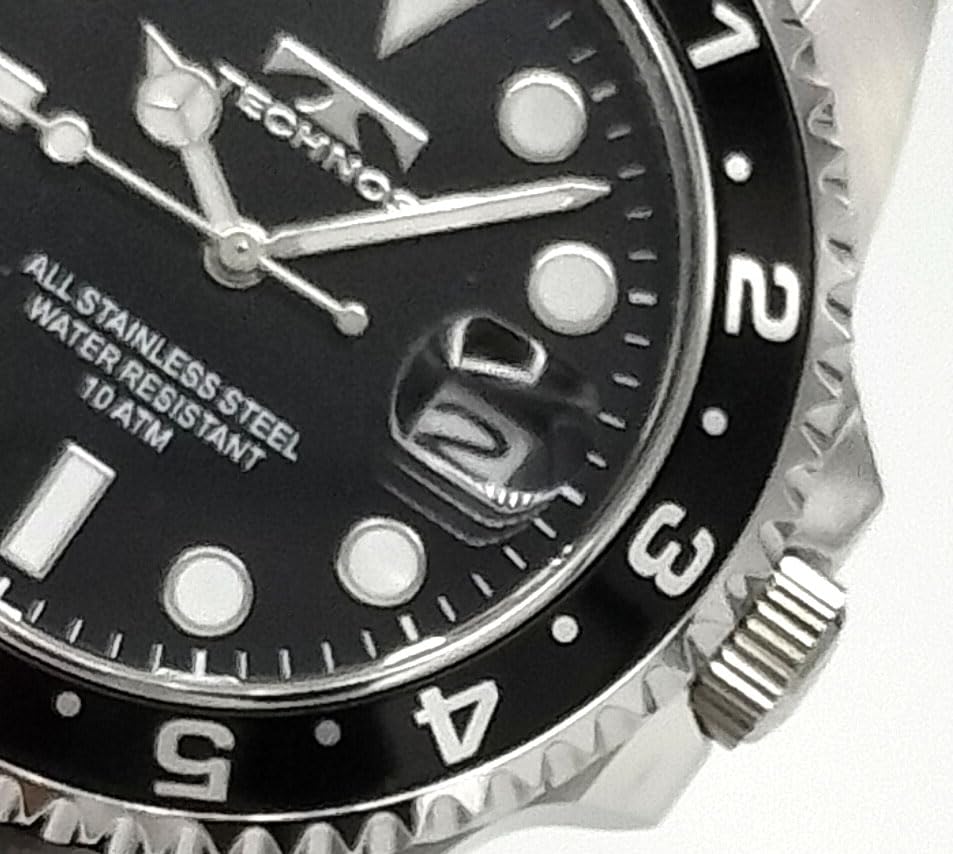 TECHNOS Technos Men's Watch Diver Watch Leather Strap Metal Strap Included Rotating Bezel Black TASM419SB-L
