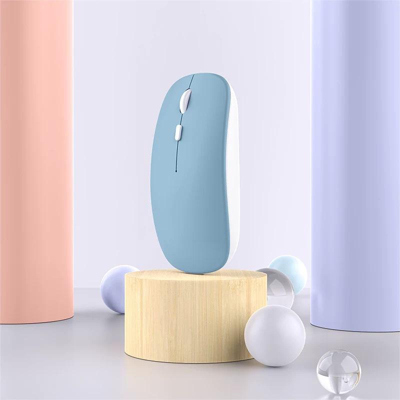 Macaron Color Dual-Mode Wireless Bluetooth Mouse for Silent Use with iPad, Phone, or Laptop
