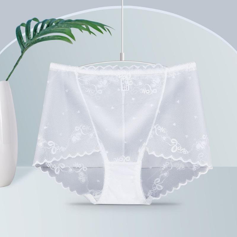 Sexy, verführerische Slips aus hohler Spitze, übergroße Unterwäsche für Damen, Slips mit hoher Taille, hüftbetonend, nicht eng anliegend, Damenhöschen