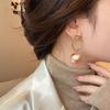 Vintage Oval Pearl Earring for Women Elegant Delicate Temperament Fashion All-match Drop Earrings Women Accessories