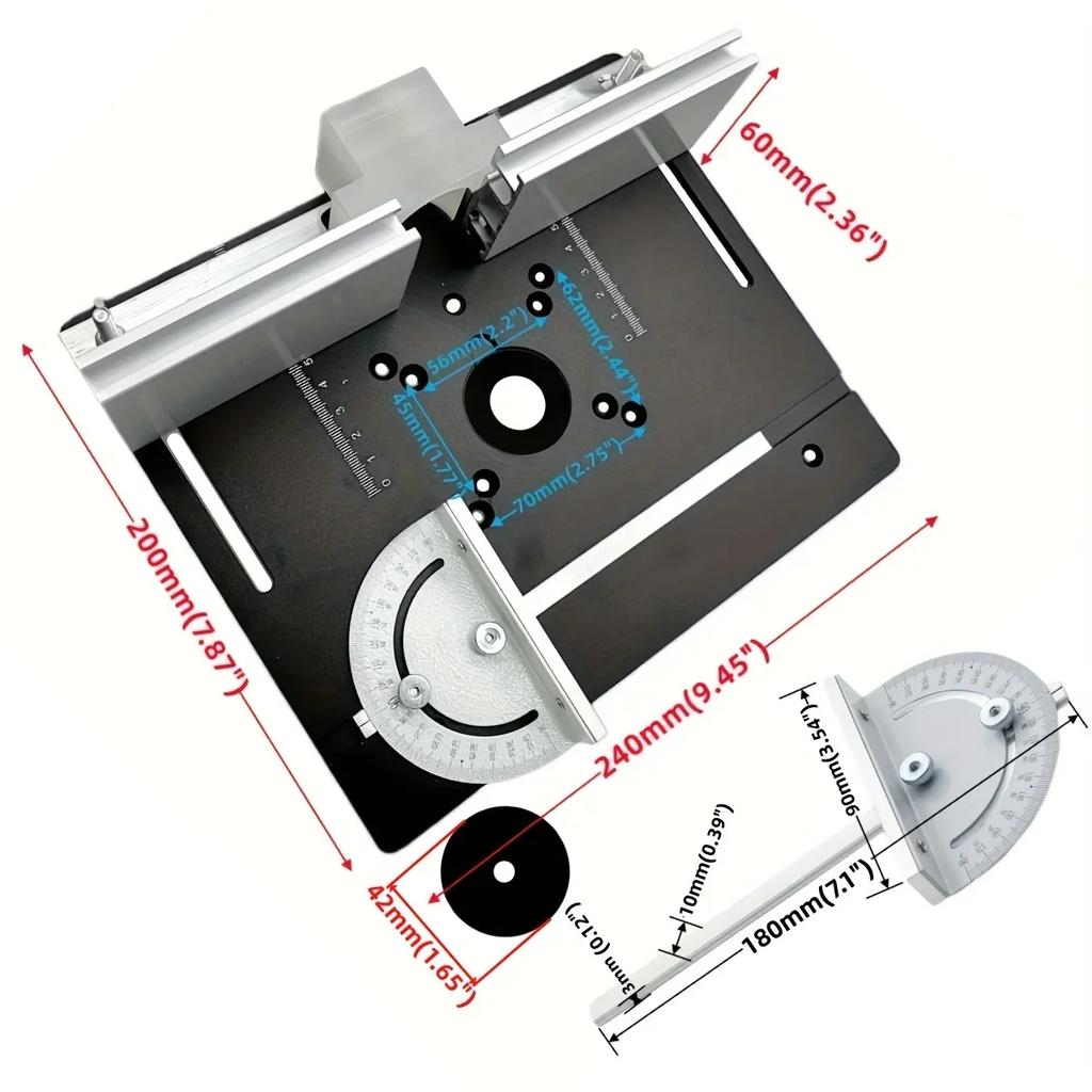 Woodworking Router Table Insert Plate Aluminum Alloy Router Metal Router Table Plate Metal Router System Kit Woodworking Tools
