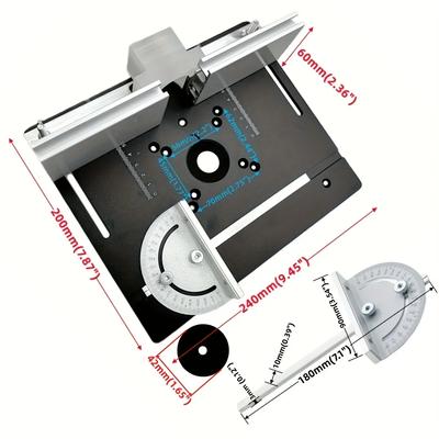 Woodworking Router Table Insert Plate Aluminum Alloy Router Metal Router Table Plate Metal Router System Kit Woodworking Tools