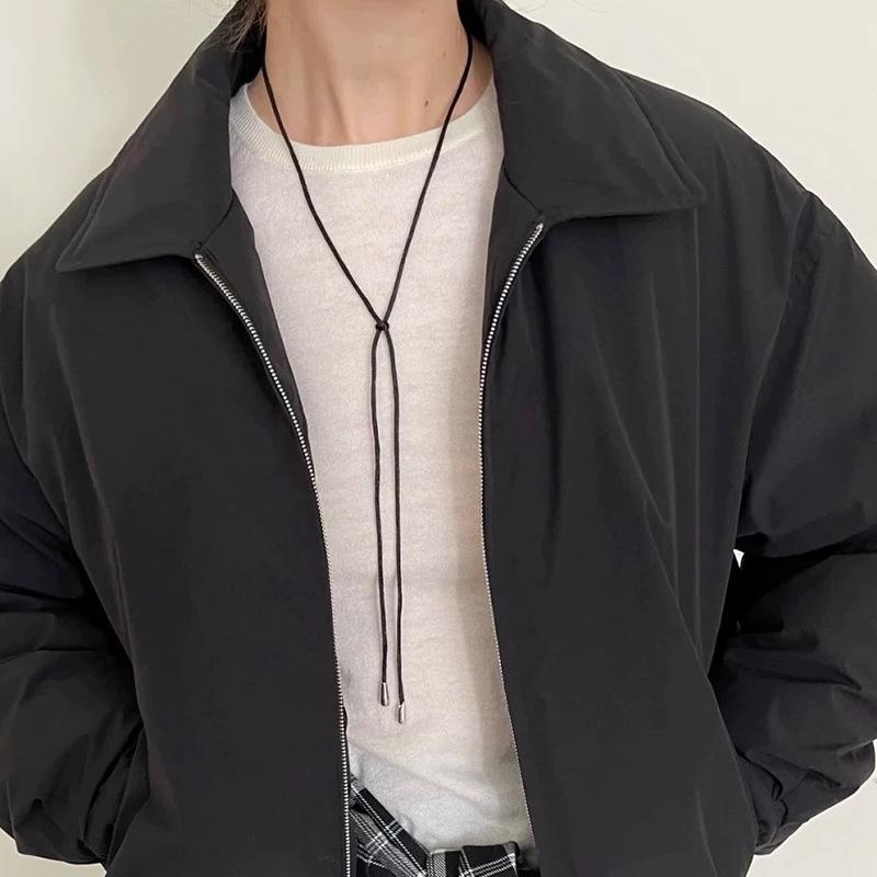 Korea Black Cord Pearl Pendant Necklace: Versatile, High-End Fashion Choker