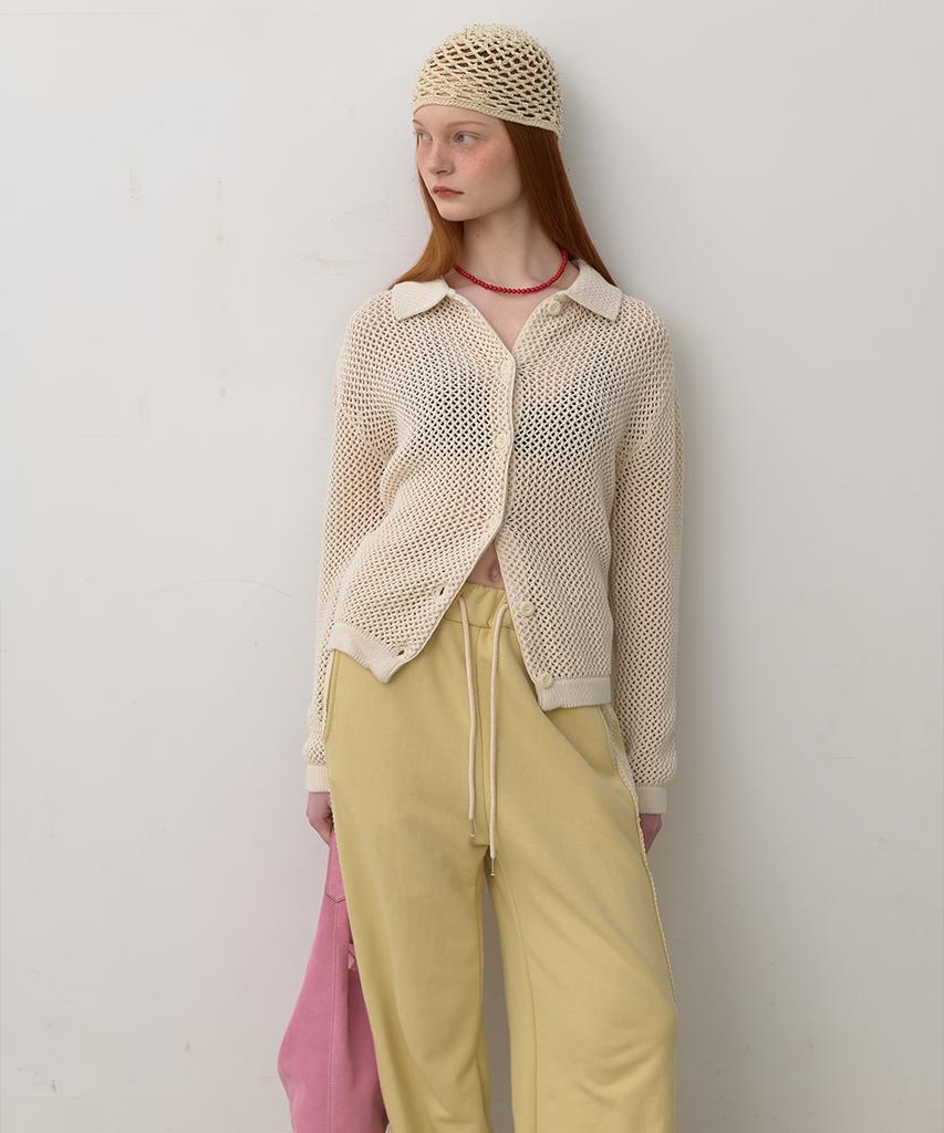 320Showroom Marche Collar Knit Cardigan Cream