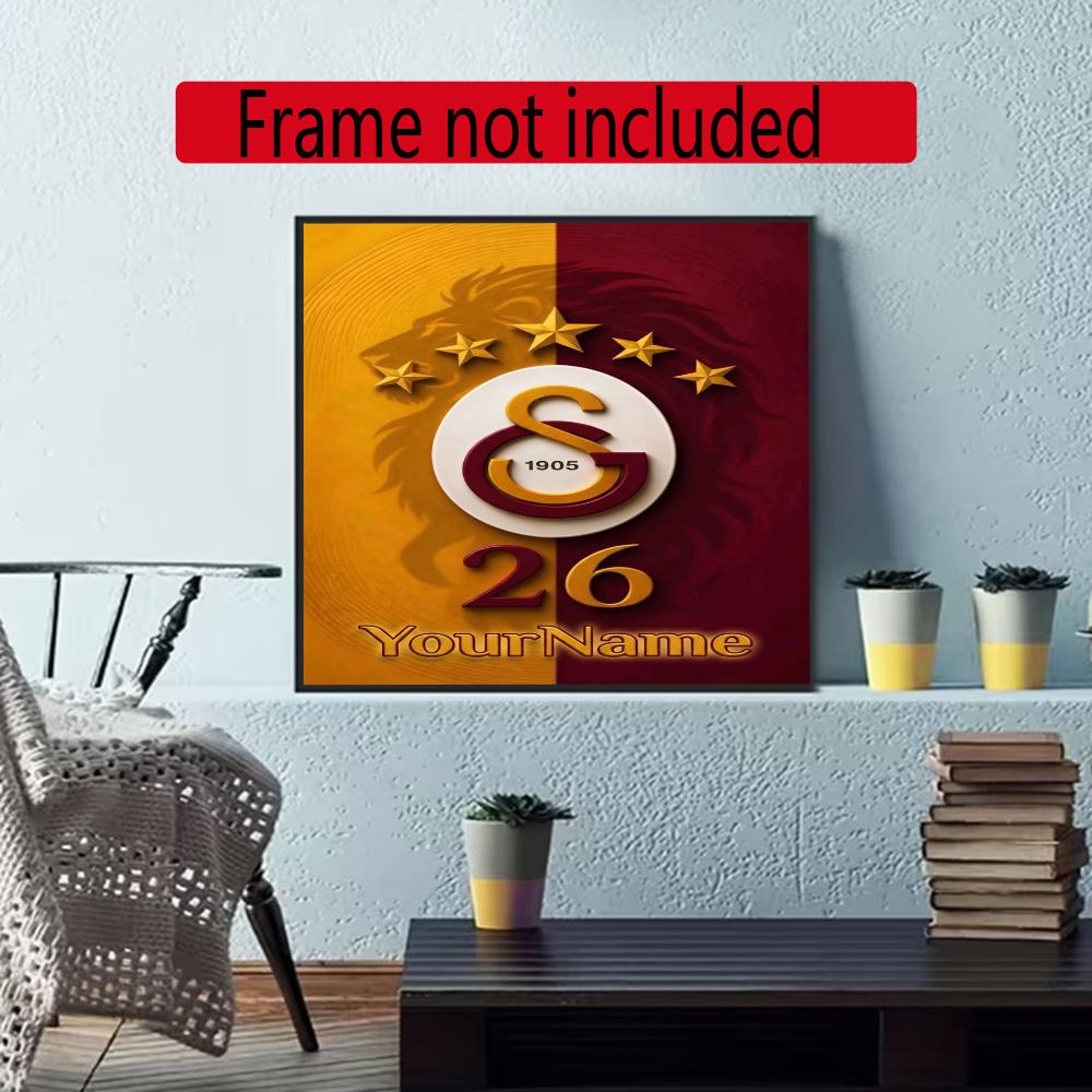 Galatasaray Customize Your Name Diamond Painting Round Diamond Diy Frameless Holiday Artwork Suitable For Home Office Wall Decoration