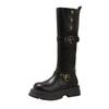 Retro British Style Thick Soled Long Boots for Women In Autumn and Winter , New High Heeled and Slim Looking Knight Boots