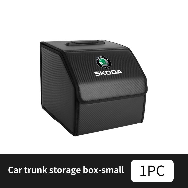 PDYW4 For Skoda Leather Car Trunk Storage Box Multifunctional Tool Organizer Bag Kodiaq Fabia Kamiq Karoq Octavia 2 3 Rapid Scala