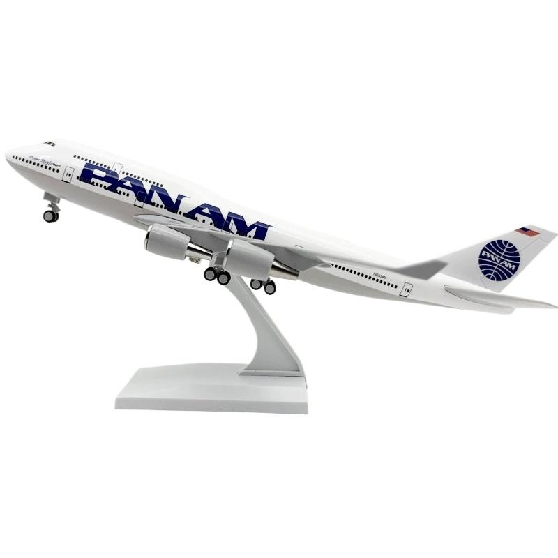 

1/400 Diecast Resin Airplane 30cm747 B747 Aircraft Pan Am Airline Plane Model Aircraft with Wheel Landing Gear for Collection Display
