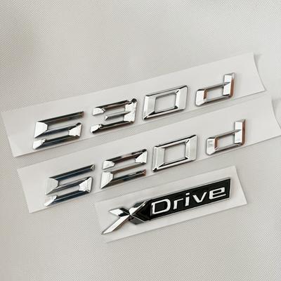 Chrom Logo 520d 530d Xdrive Emblem Aufkleber 3D Auto Kofferraum Buchstaben Abzeichen Aufkleber Für BMW 520d E60 E61 E39 F10 F07 G30 Zubehör ya2