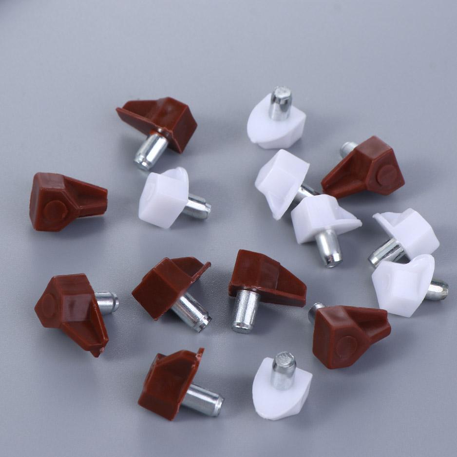 20 Stück Regalbolzen mit Metallstiften zur Unterstützung von Regalböden, Trennwänden und zur Befestigung an Schränken und Holzmöbeln