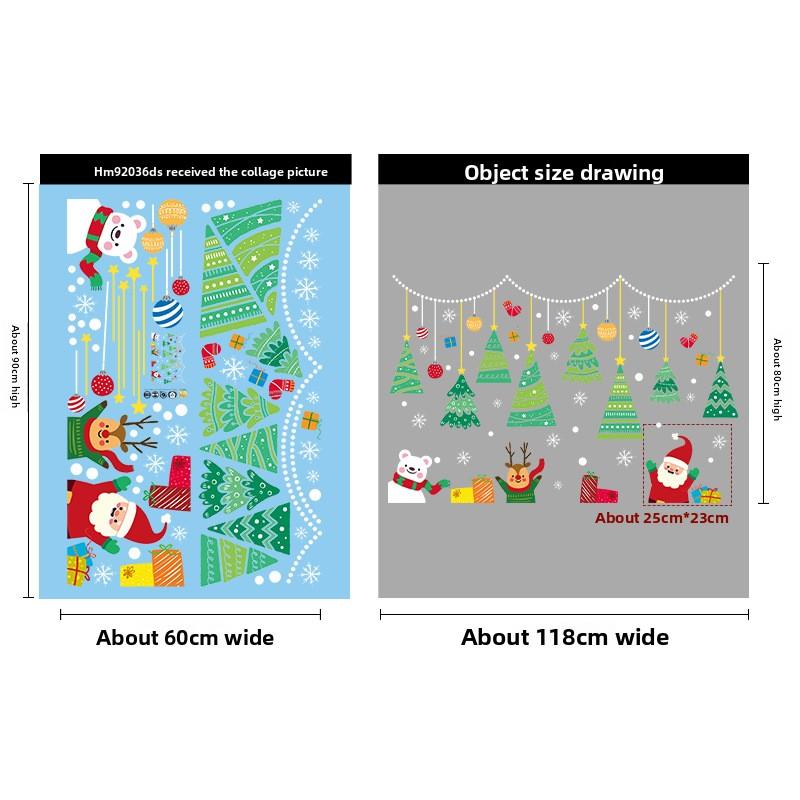 

Украшение сцены с Санта-Клаусом, Электростатическая стеклянная дверь, Наклейки с цветами для окон торгового центра, создающие атмосферу