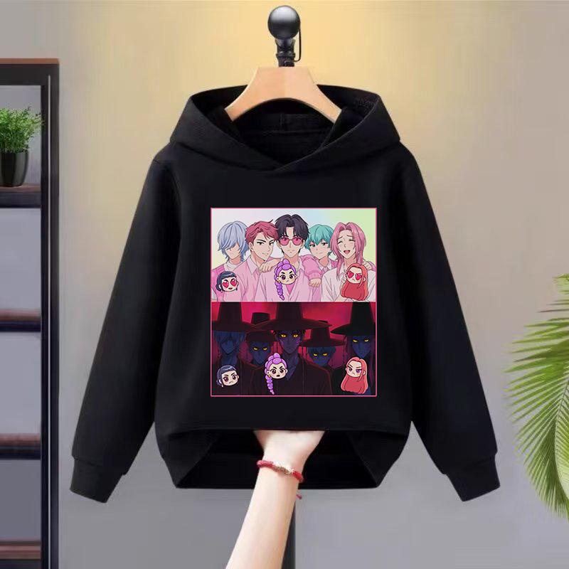 2025 Kpop Witch-hunting Team-themed Hoodie with Cute and Magical Element Prints, Soft and Skin-friendly Trendy Children's Top