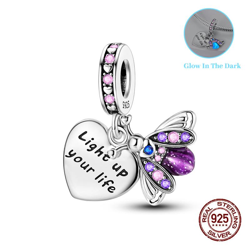 Classic Copper Beads Luminous Firefly Star Chameleon Charms Pendants Fit Original Bracelet Diy Jewelry For Woman