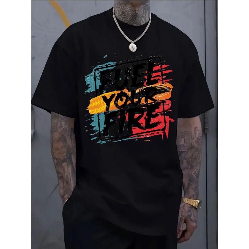 

Европейские размеры Мужская футболка с круглым вырезом - Повседневная летняя футболка с коротким рукавом для спортзала и пляжа, Дышащая для тренировок/бега S чёрный