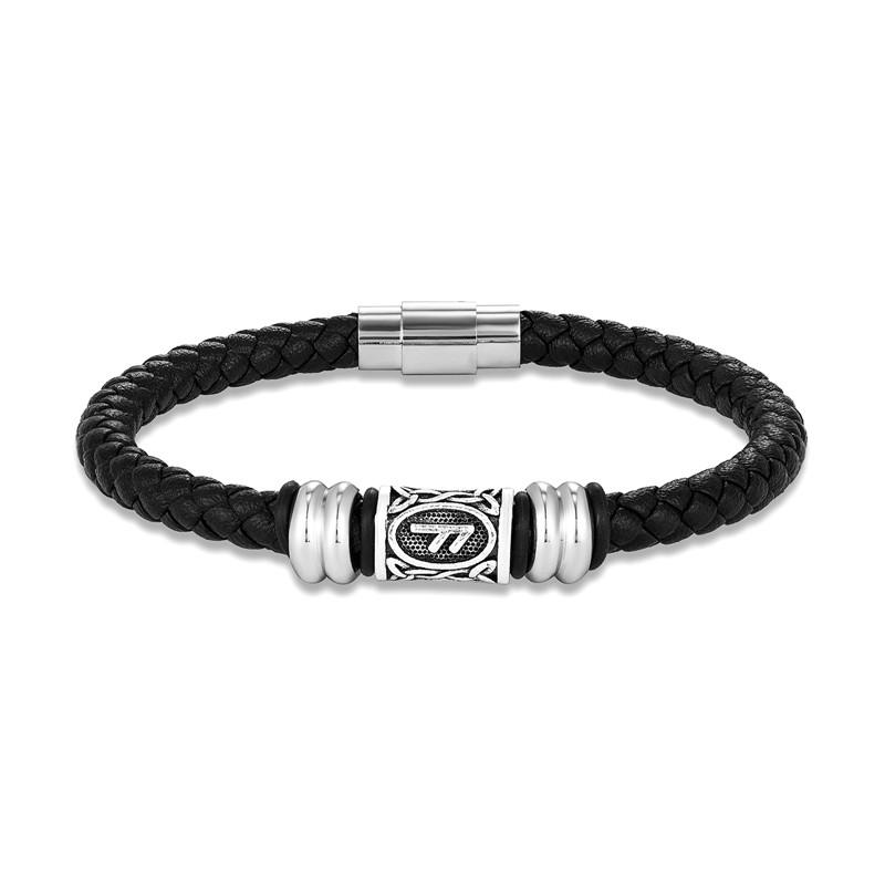 Personalized Norse Viking Runes Amulet Bracelet Leather Wristband With Futhark Rune Bead In Your Choice Viking Jewelry