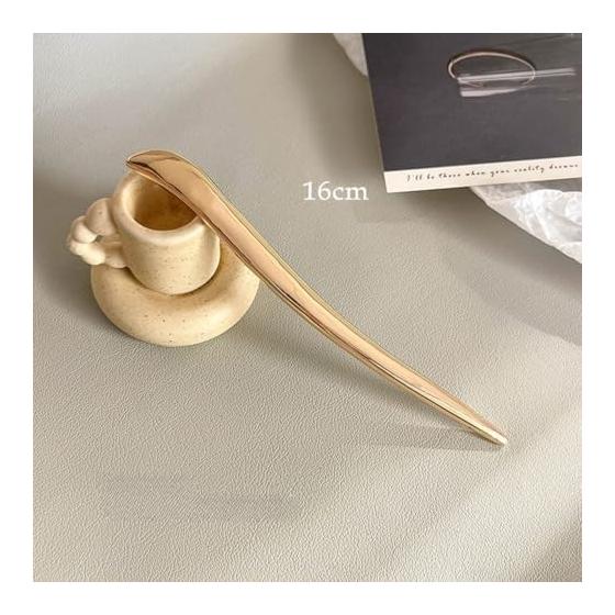 Kanzashi Hair Stick for Japanese Traditional Wear, Kimono, Yukata - Simple Alloy Hair Accessory for Women (Gold02)