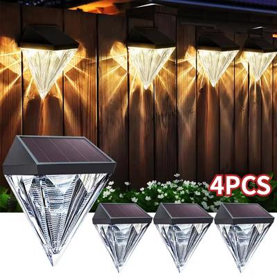 Lumină de perete cu diamante solară. Lumini de trepte, impermeabile la apă, pentru grădină. Balcon. Lumină stradală cu LED, impermeabilă, atmosferă decorativă