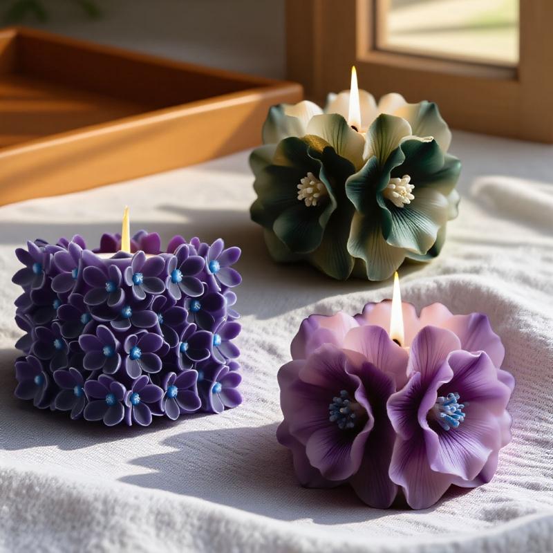 Square Flower Silicone Molds Heat Resistant Easy Demold Multipurpose Silicone Mould for Epoxy Resin Making Candle Soap